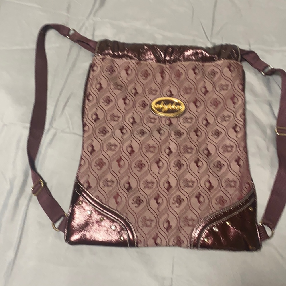 Baby Phat Retro Y2K Burgundy drawstring backpack